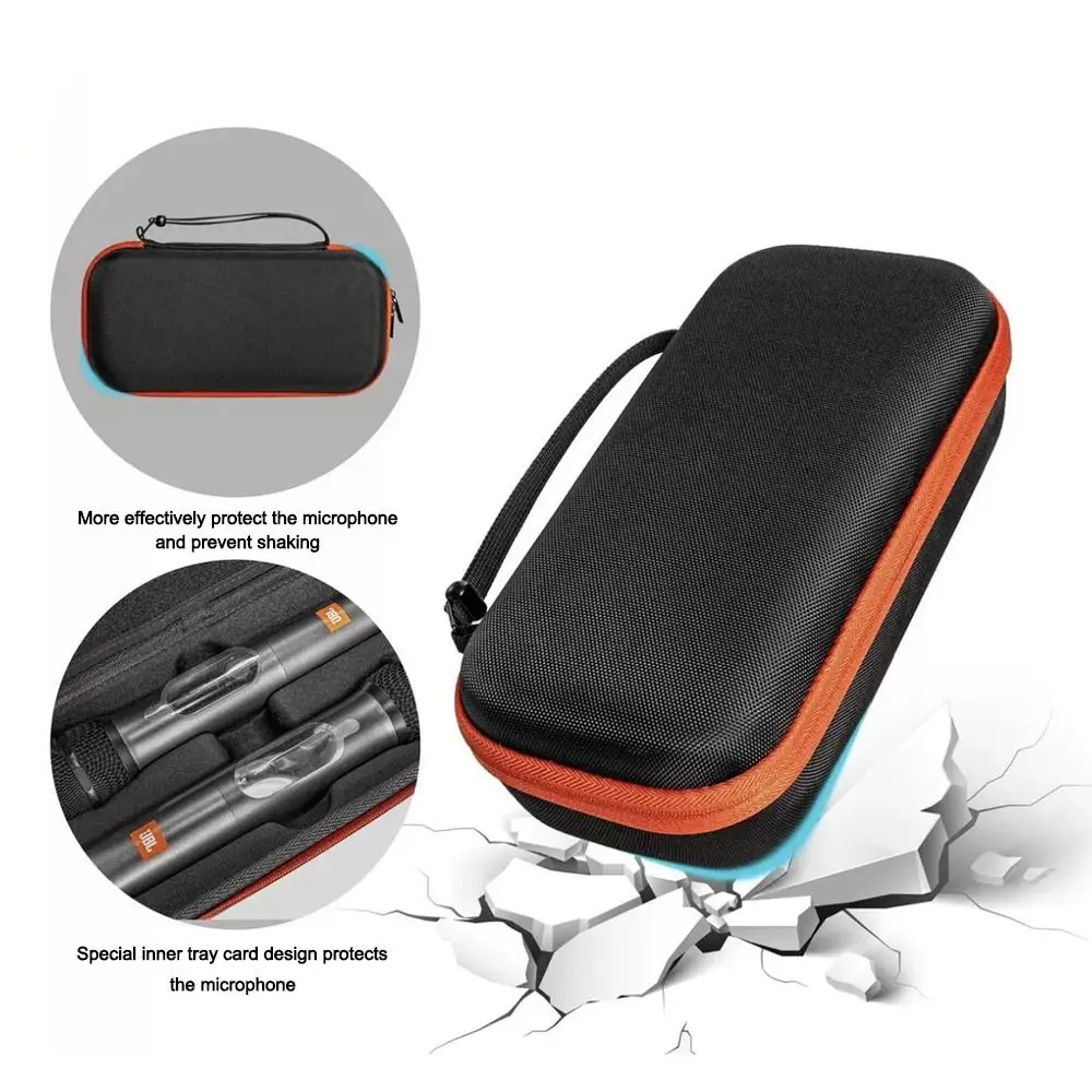 Portable Hard Shell Microphone Case Handheld Dual Capacity Carrying Case Shockproof Mic Travel Bag for JBL Singing Karaoke view 4