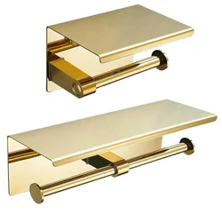 Multi-Functional Toilet Paper Holder Roll Holder with Shelf Wall Mounted Toilet Paper  Dispenser Bathroom Toilet Paper Holder
