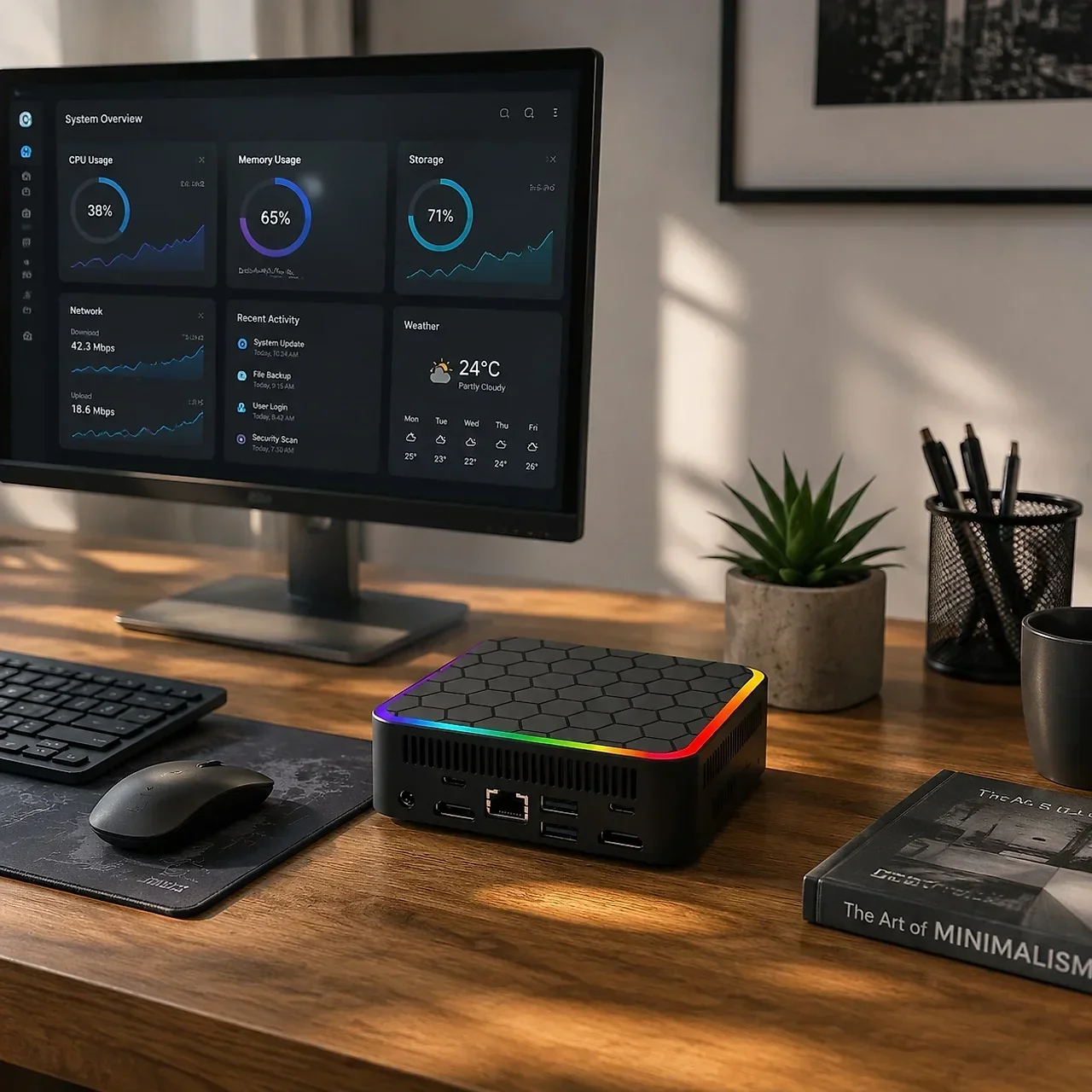Mini Desktop PC Intel Core I9‑10980HK High Performance Mini Host Windows 11 16GB RAM 1‑2TB SSD WiFi6 BT5.2 For Daily Office Use