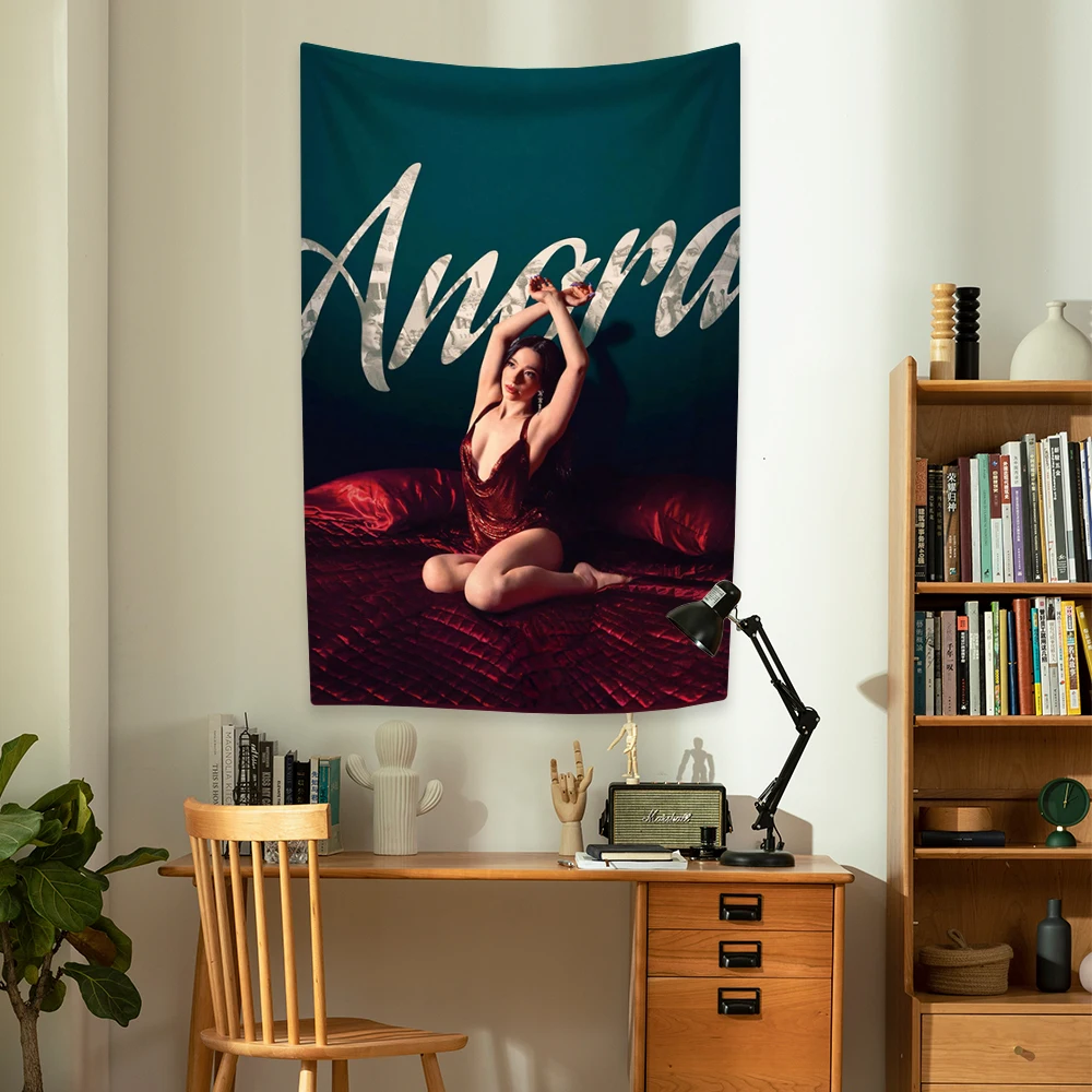 Anoras Poster Tapestry Actress American Flag Home Decor Aesthetics Wall Hanging Covering Bedroom Dorm Background Sofa Blanket