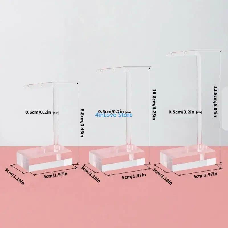 T4MD CLEAR ACRYLIC OPRING HOLDER SET STURDY ACRYLIL JELLEDRY DISTRESS منظمات رف على الأقراط والأساور