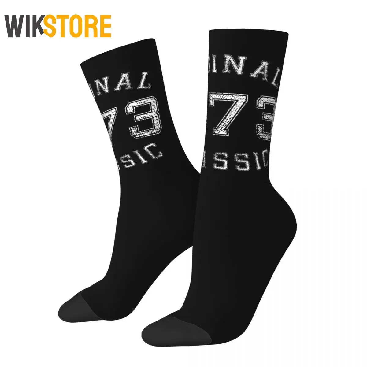 

Funny Original Classic 1973 Basketball Socks 50 Years Old Middle Tube Socks for Women Men Male Sweat Absorbing Breathable Sock