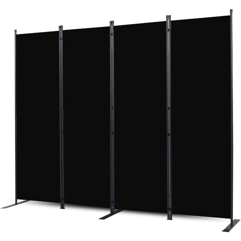 

Room Divider, 4 Panel Folding Privacy Screens with Wider Feet, 6 Ft Portable Room Partition for Room Separator