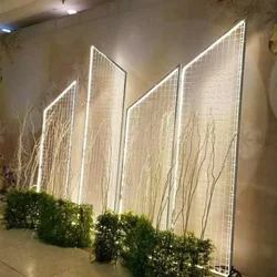 Wrought Iron Grid Screen Decoration, Geometric Window Props, Wedding Stage Background, New