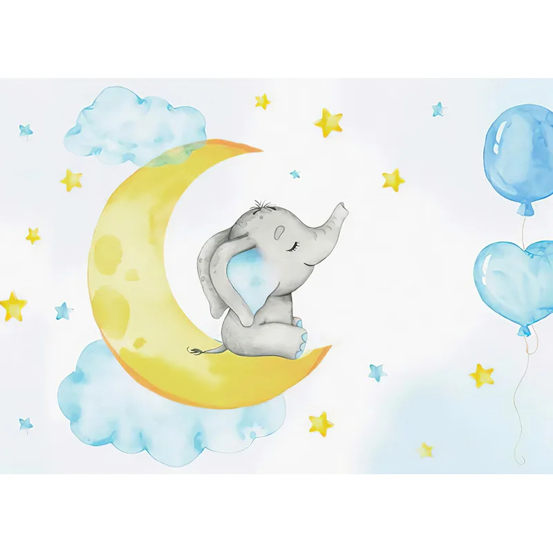 Wild One-Fondo de fotografía de elefante para fiesta de recién nacido, accesorios de 1er cumpleaños de cien días, animales, WP-12 de estudio fotográfico