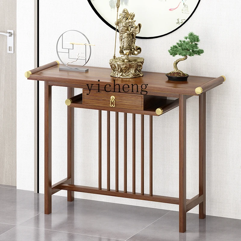 GZ Home Entrance Small Side Table End View Cabinet Narrow Long Strip Offering Table Wall-Mounted