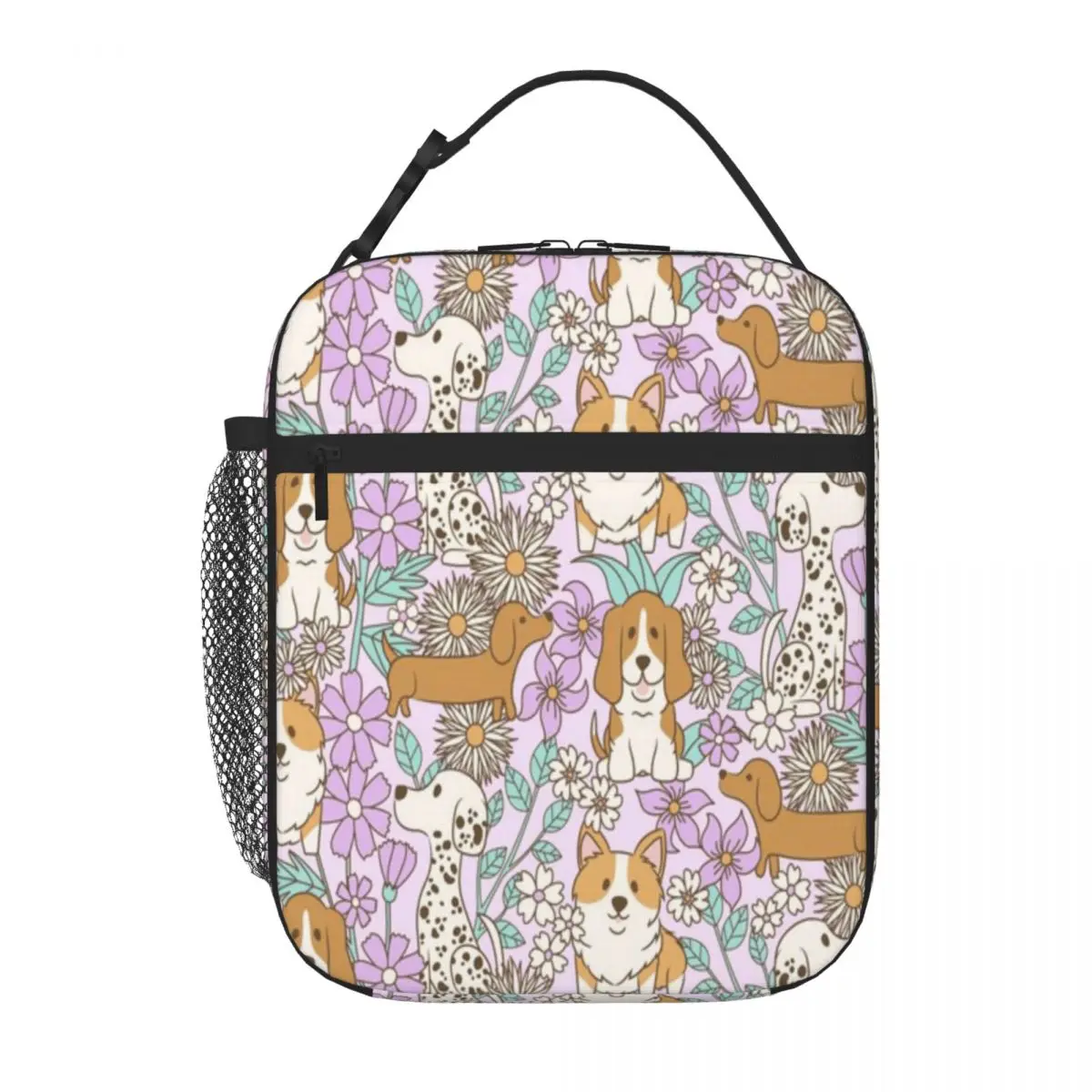 Bestselling Floral Puppies Modern Sports Lunch Bag Outdoor Barbecue Carry Lunch Bag