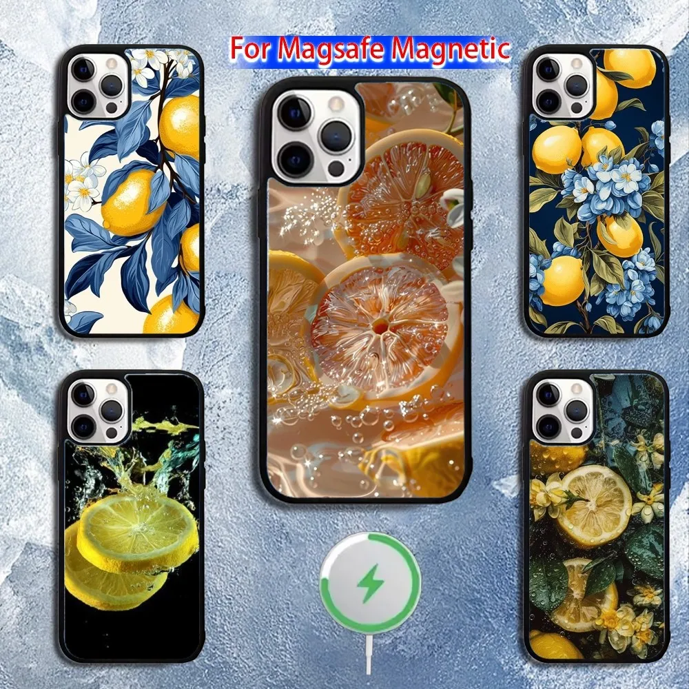 

Fruit lemon Painting Phone Case For iPhone 16,15,14,13,12,11,Pro,Max,Plus,Mini,Magsafe,Magnetic Wireless Charging Case