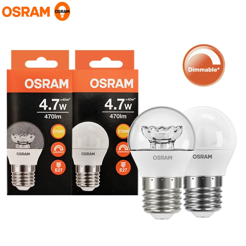 For OSRAM Dimmable Bulb LED PERFORMANCE Classic P 220V 4.7W E27 2700K Warm White Energy Savings LED Indoor General Light CLP40