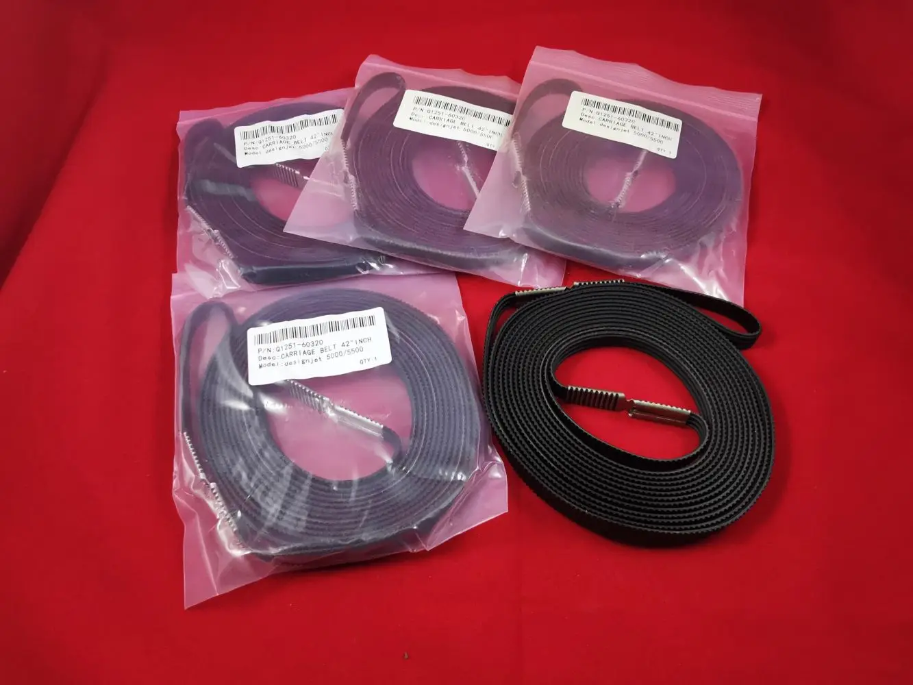 

New 5 X Carriage Drive Belt for HP DesignJet 5000 5100 5500 5000PS 5500PS B0 42 Inch Model Q1251-60144 Q1251-60320 C6090-60072