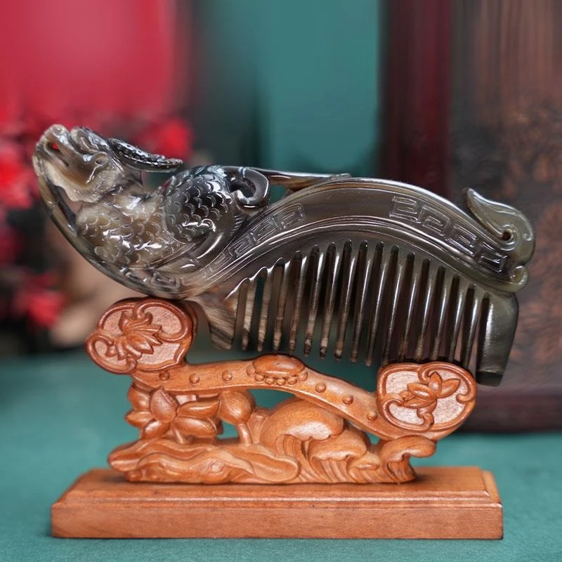 Zodiac horn comb natal year comb 12 zodiac massage comb