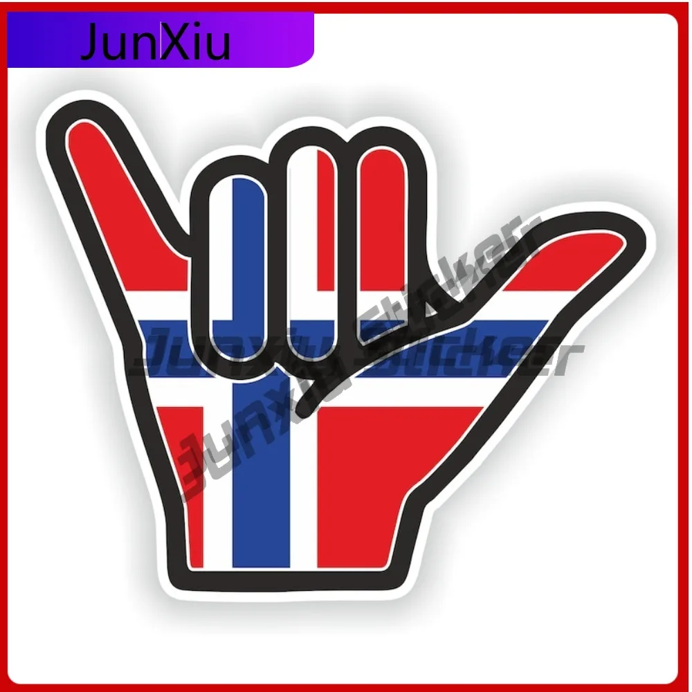 

Norway Shaka Cute Window Waterproof Decal Accessory Anti Hand Camper Vinyl Scratch Decals Fade Resistant Proof Window Exterior