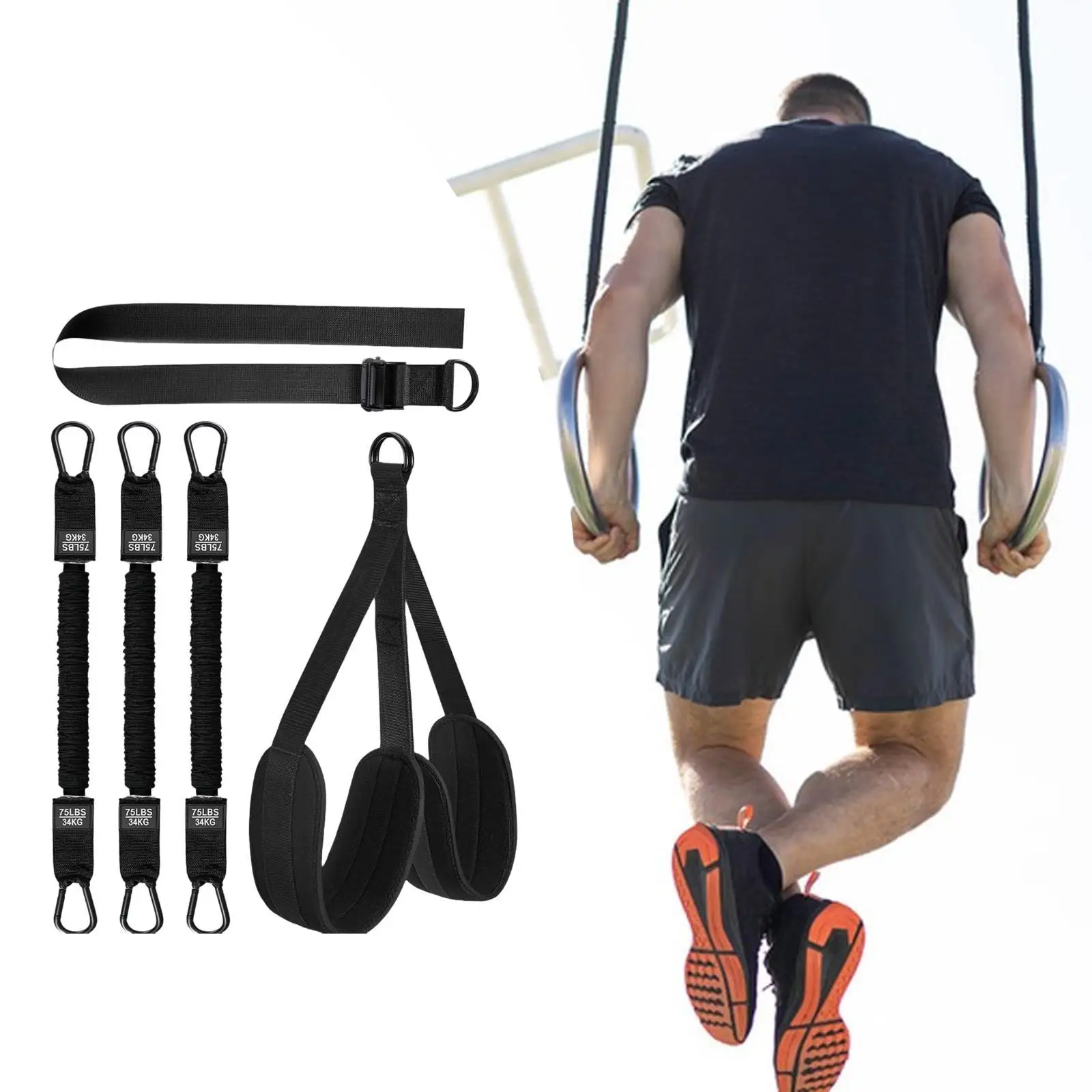 Adjustable Pull Up Assist Bands Elastic Exercise Band for Home Gym Strength Training and Body Resistance Workout