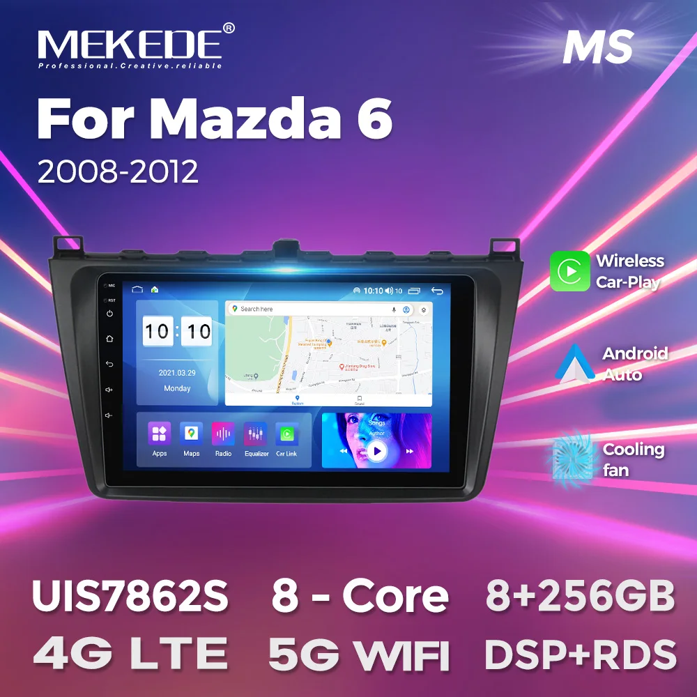 

MEKEDE Android 13 9inch For Mazda 6 2008-2012 Car Radio Video Player BT GPS 4G Stereo Multimedia Carplay Auto 2Din DVD Autoradio