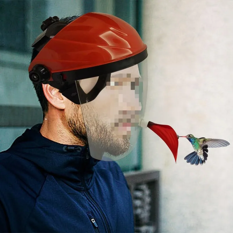 Creative Hummingbird Mask Feeder, Wearable Adjustable Size, Outdoor Garden Helmet Hummingbird Feeder