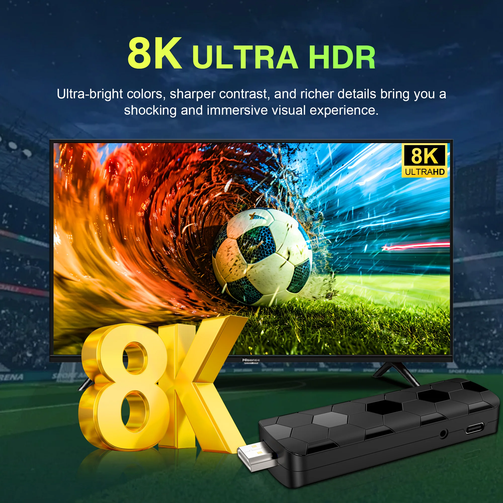 Nuevo R3 + interfaz UI de doble sistema Android Voice TV Stick Full HD 8K Android 14 Rockchip RK3518 2GB16GB Wifi6 y BT5.4 Smart TV Stick