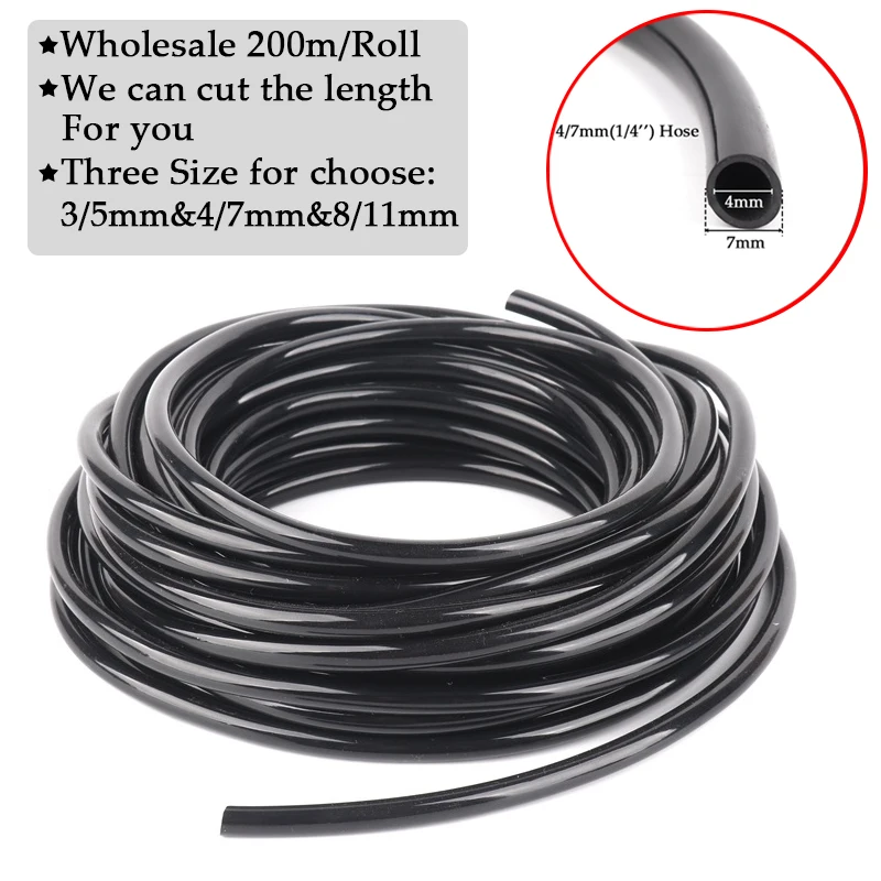 10~100m 3/5mm 4/7mm 8/11mm Garden Watering Hose PVC Micro Irrigation Pipe Drip Irrigation Tubing Lawn Farm Watering Tube