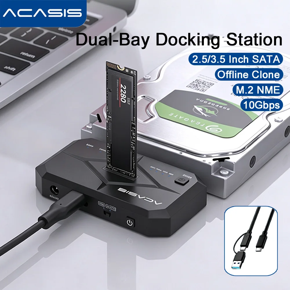 acasis-dual-bay-docking-station-10gbps-adapter-m2-nvme-ssd-case-25''-35''sata-hdd-enclosure-with-offline-clone-for-pc-laptop