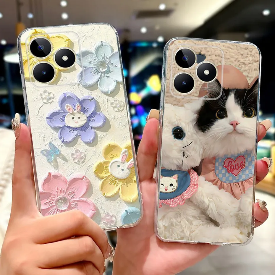 Cute Cartoon Case For Realme Note 50 RMX3834 Soft Silicone TPU Back Cover For Realme Note50 4G Phone Cases