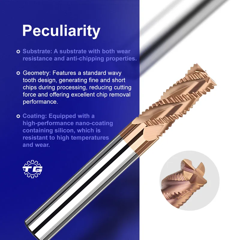 

Tg P60-S4/4 slot coating plane numerical control machine tool milling cutter high performance roughing end mill