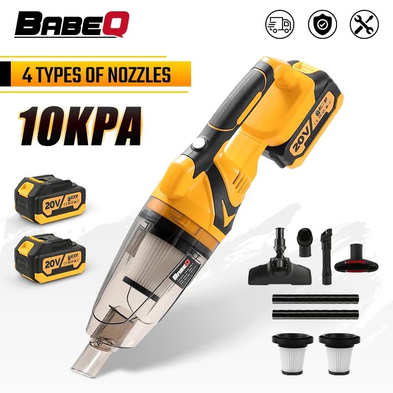 BABEQ 10KPA Cordless Vacuum Cleaner Portable Handheld Car Electric Vacuum Household Industrial Clean Tool for Makita 18V Battery