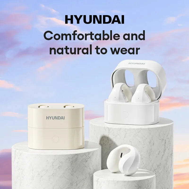 HYUNDAI HY-T19 Bluetooth 5.2 Environmental Noise Cancellation Headphones Skin-friendly Material Earbuds Portable Earphones