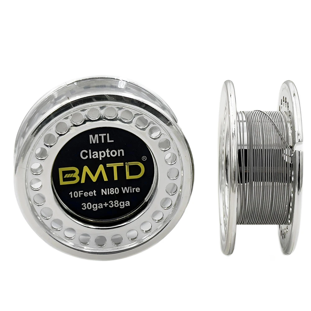 BMTD Fused Clapton MTL Ni80 Wire 30GA 32GA 38GA 10 Feet Dual Heating Wicks Wire DIY Tool