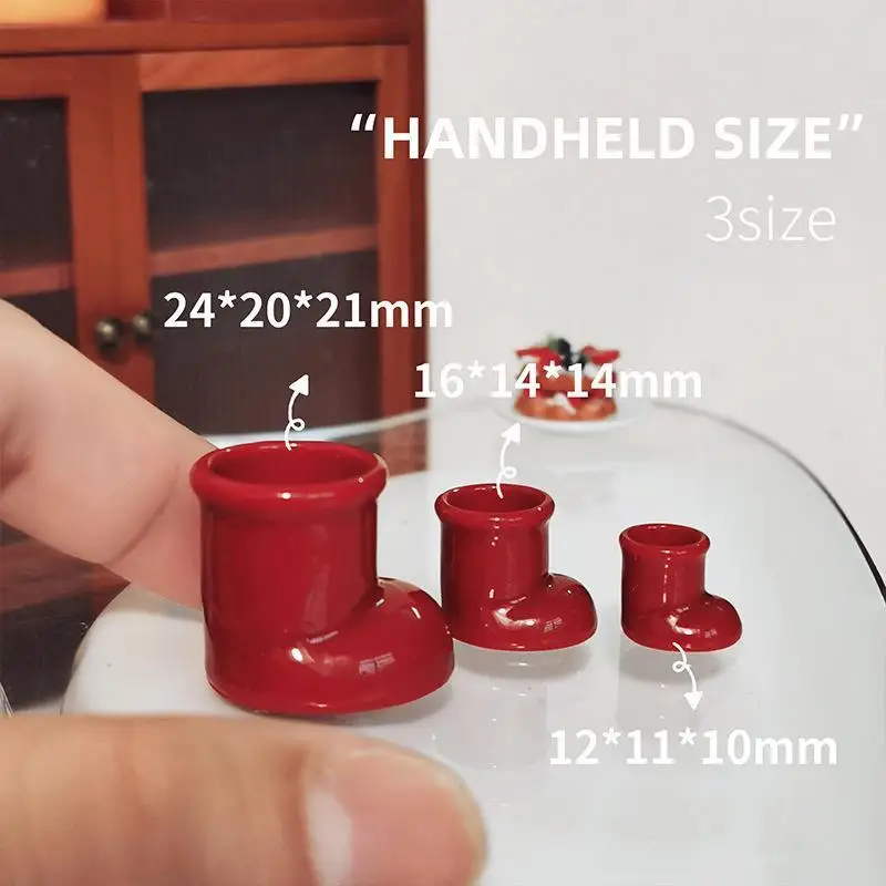 1:12 Dollhouse Mini Short Boots Flower Vase Lifelike Mini Pot Decor Gift for Doll Hobbyists DIY House Scene Decoration