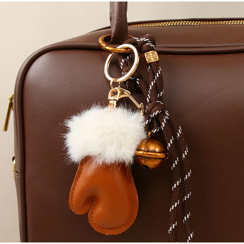 Bonito pequeno luva pingente coreano sino-tecido corda saco pingente casal chaveiro moda requintado encantos presente de natal acessórios