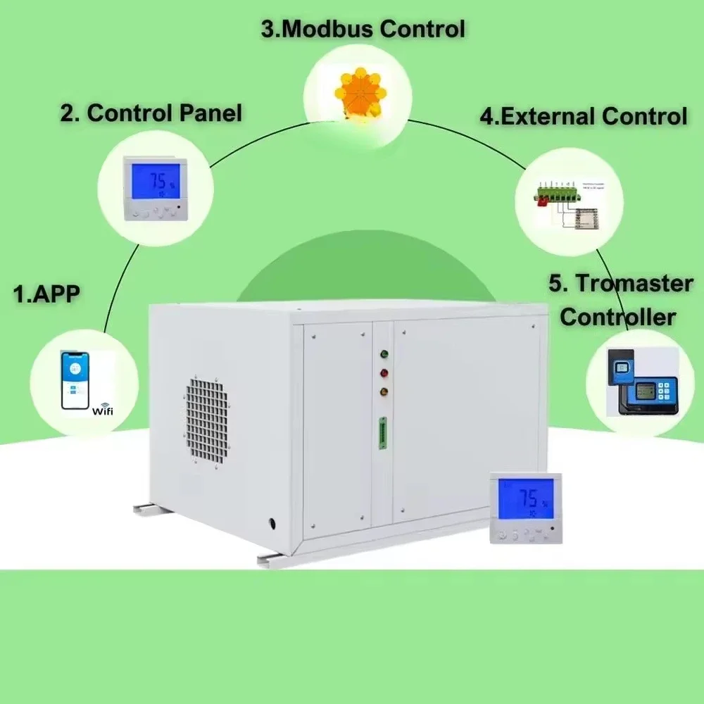 750 Pints Industrial Dehumidifier Greenhouse Dehumidifier Grow Room Air Dryer Grow Room Dehumidifier Plant Growing Commercial view 4