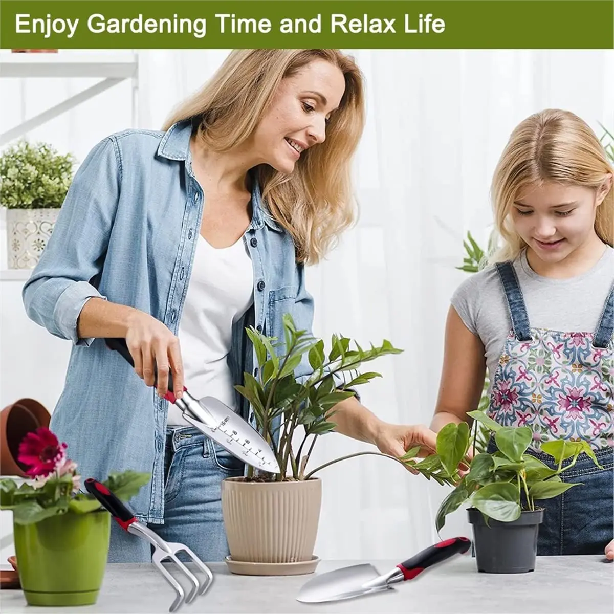 Garden Tool Set, 3 Piece Heavy Duty Garden Trowels Garden Hand Shovels, Idea for Transplanting, Weeding and Planting