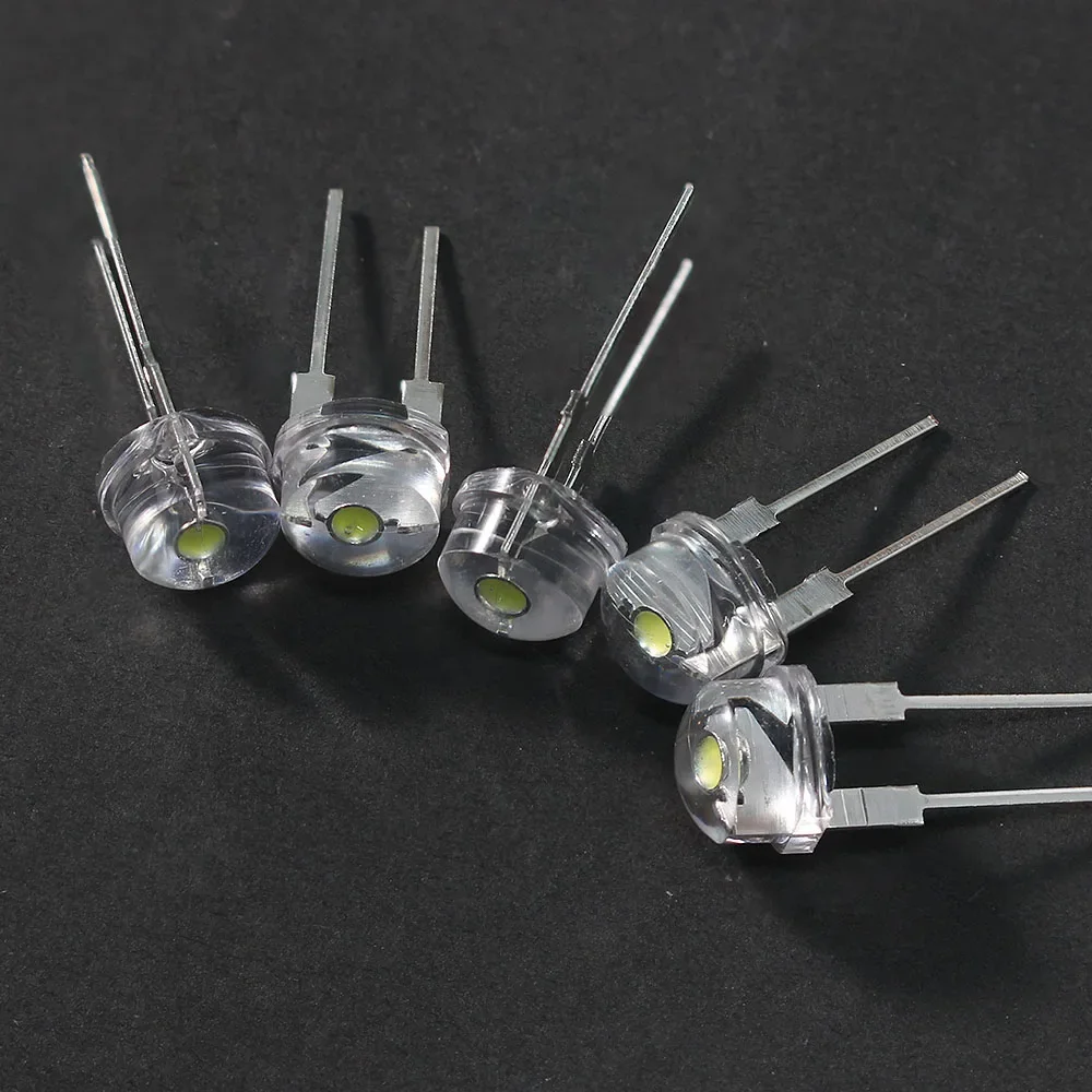 20PCS Straw Hat LED Diode 8MM Warm White 0.5W White 0.3W 0.5W 0.75W Blue Green Red Yellow Led Lights Diod F8