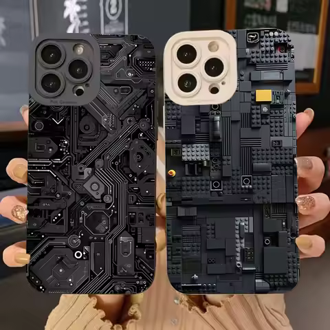 Creative Circuit Board Pattern Phone Case For Samsung Galaxy S25 S24 S23 S22 Ultra Plus FE A16 A06 A26 A54 A33 A34 Soft Cover