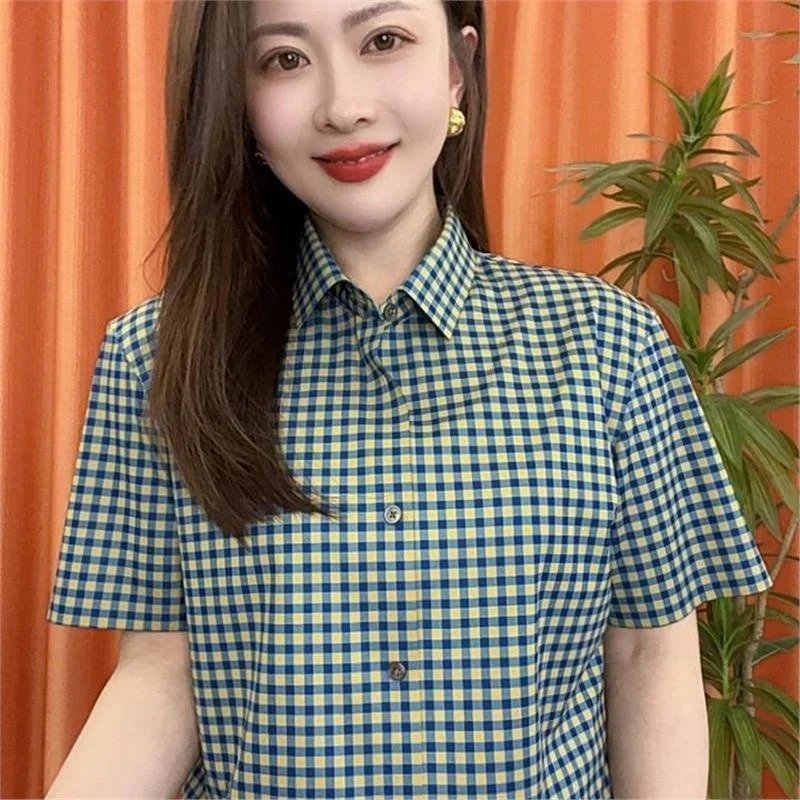 

Faionable Slim Fit Men's irt Classic Fine Plaid ort Sve Casual Versatile Summer Clothing Travel Suitable Long Sve