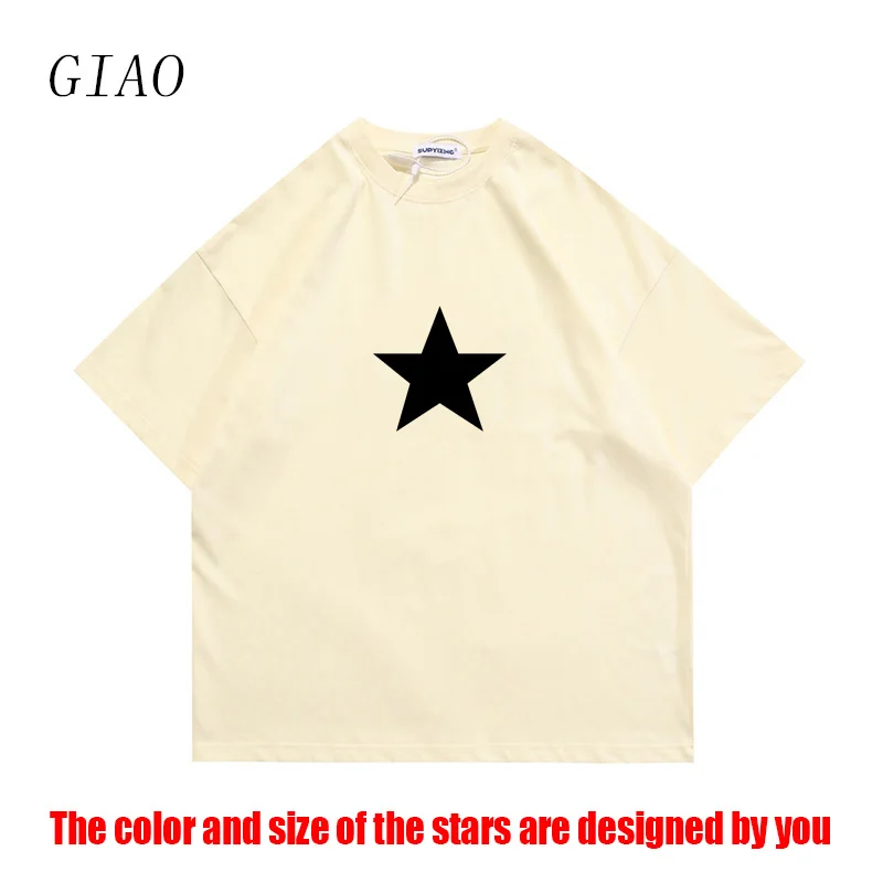 2025 Y2K Aesthetics Many Colors Cotton T-Shirts 2000s Stars Print Streetwear Short Sleeve Summer Casual Fashion Elegant Tshirts