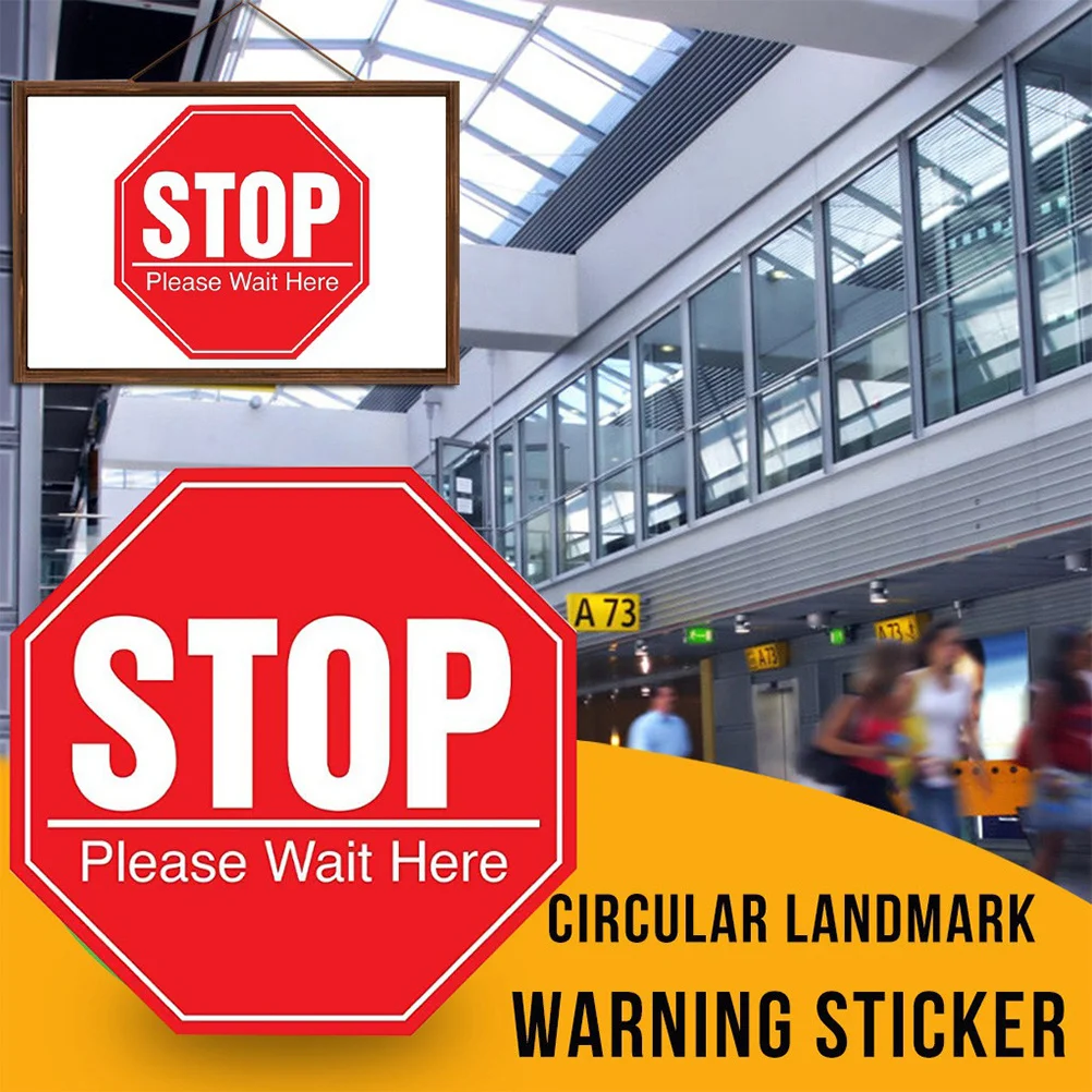 

10pcs Anti-Epidemic Wall Sticker Stop Please Wait Here Sign For Public Safety Distance Floor Decals Social Distancing Reminder