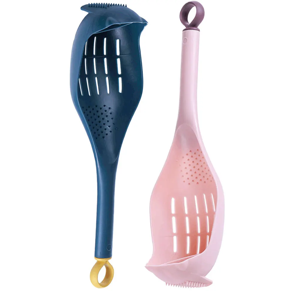 

2 pcs Long Handle Skimmer Spoon Food Strainer Colander Scoop Draining Tool for Noodles Eggs Grater Plastic Kitchen Gadgets