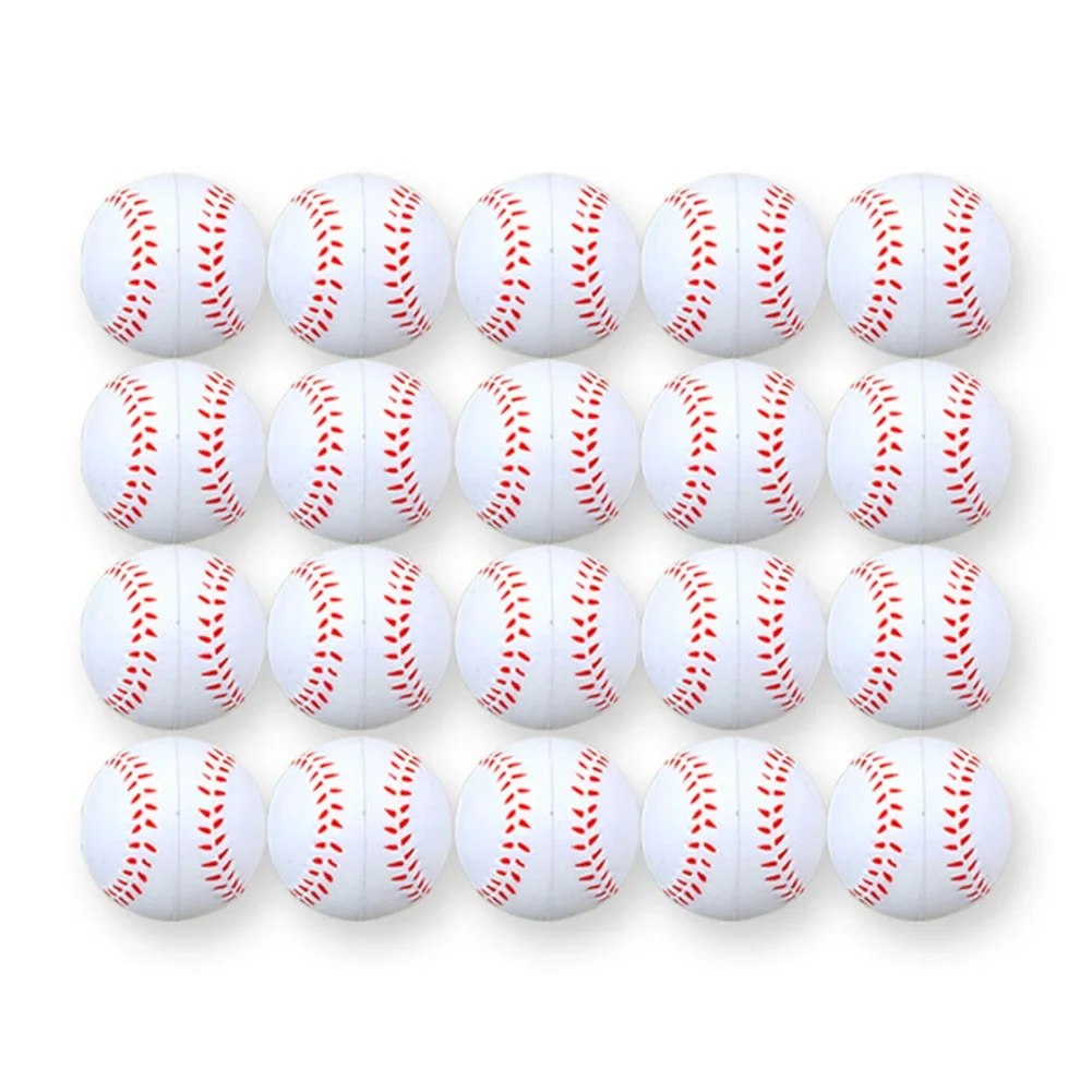 20pcs Foam Ball Soft Foam Sponge Tennis Balls Baseball Balls Polyurethane Yellow White Sports Equipment For Kids And Adults
