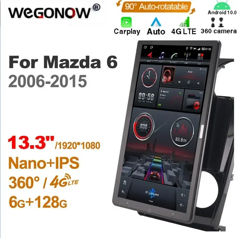 TS10 Android10.0 Ownice Car Radio Auto for Mazda 6 2006-2015 with 13.3'' 7862 512 No DVD support USB Quick Charge Nano 1920*1080