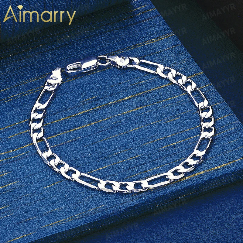 925 Sterling Silver 6mm Smooth Flat Loop Bracelet for Men and Women High-quality Fashion Jewelry for Parties and Banquets