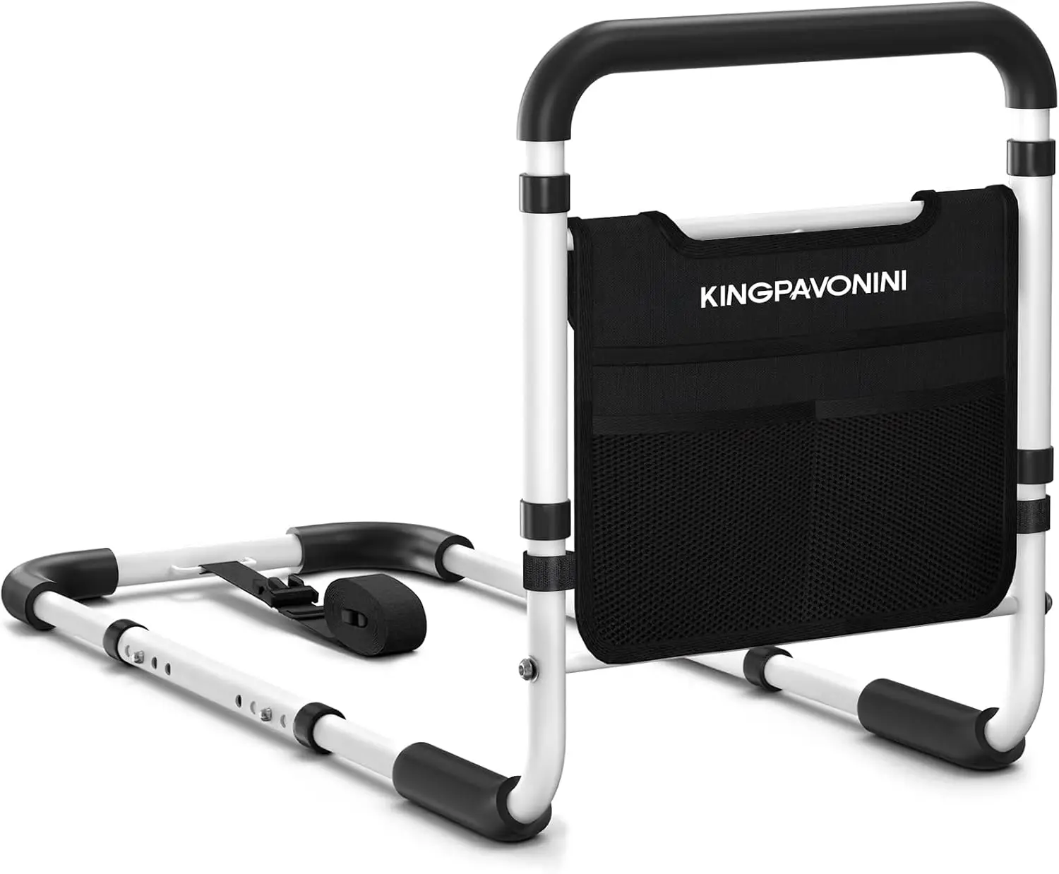 Bed Rails for Elderly Adults Safety 2026 Upgrade ASTM Compliant Adjustable Bed Cane with Non-Slip Ergonomic Handle & Storage Poc