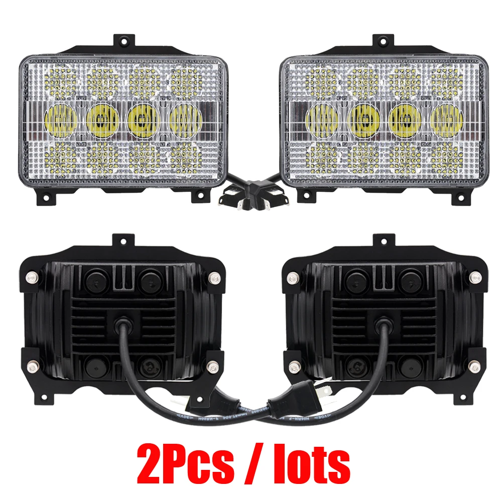 

6x4 60W Front Led Headlight High Low Beam Fits New Holland Tractos 8670A, 8770A, 8870A, 8970A+ x2Pcs/Lots