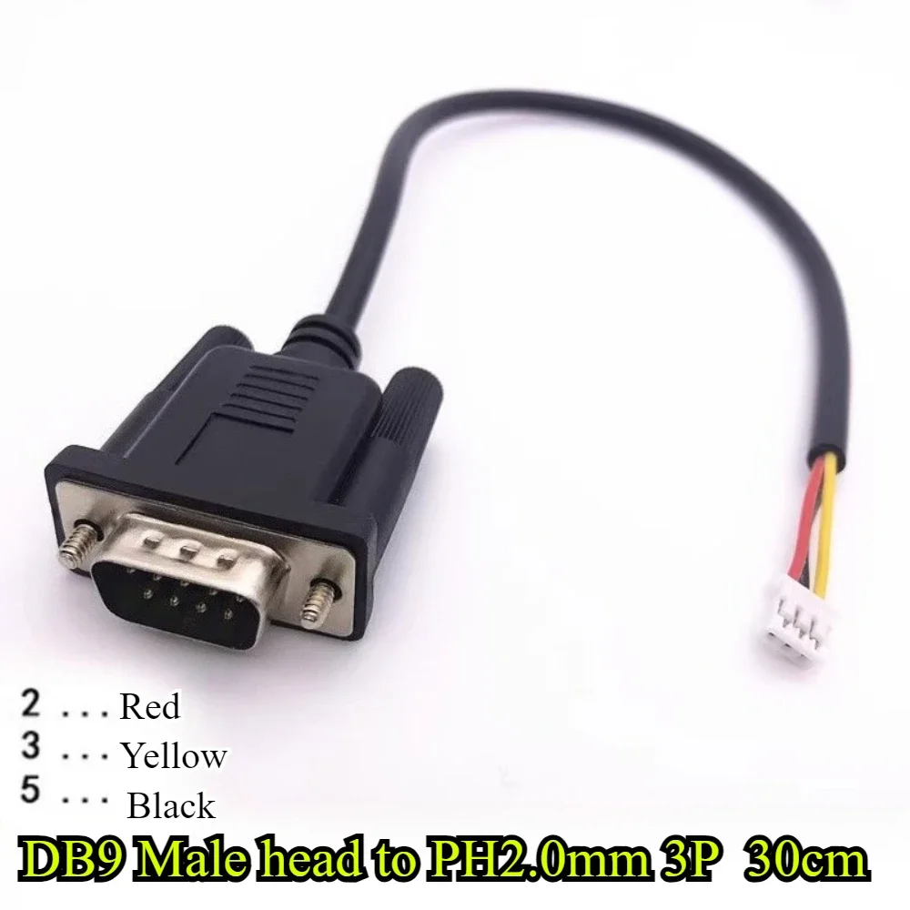 1/3/5 قطعة/الوحدة DB9 ذكر رئيس إلى XH2.54/PH2.0/DuPont 2.54 مللي متر/رأس واحد 3P كابل RS232 محطة سلك DB9 كابل تسلسلي طول 30 سنتيمتر