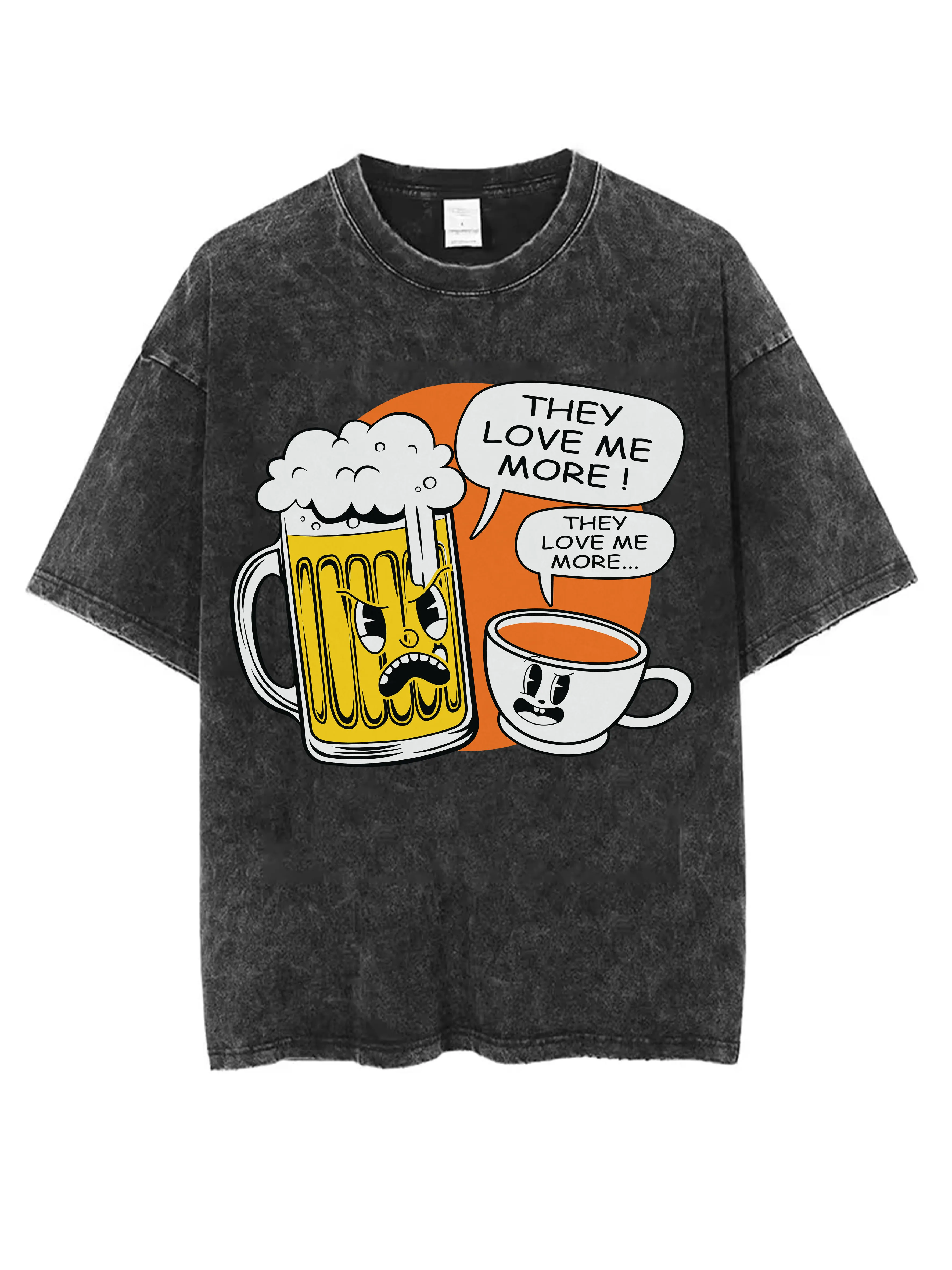 

Admit It Life Would Be Boring Without Me Black Washed Round Neck T-Shirt Loose for Men Women Comfortable for Winter Christmas