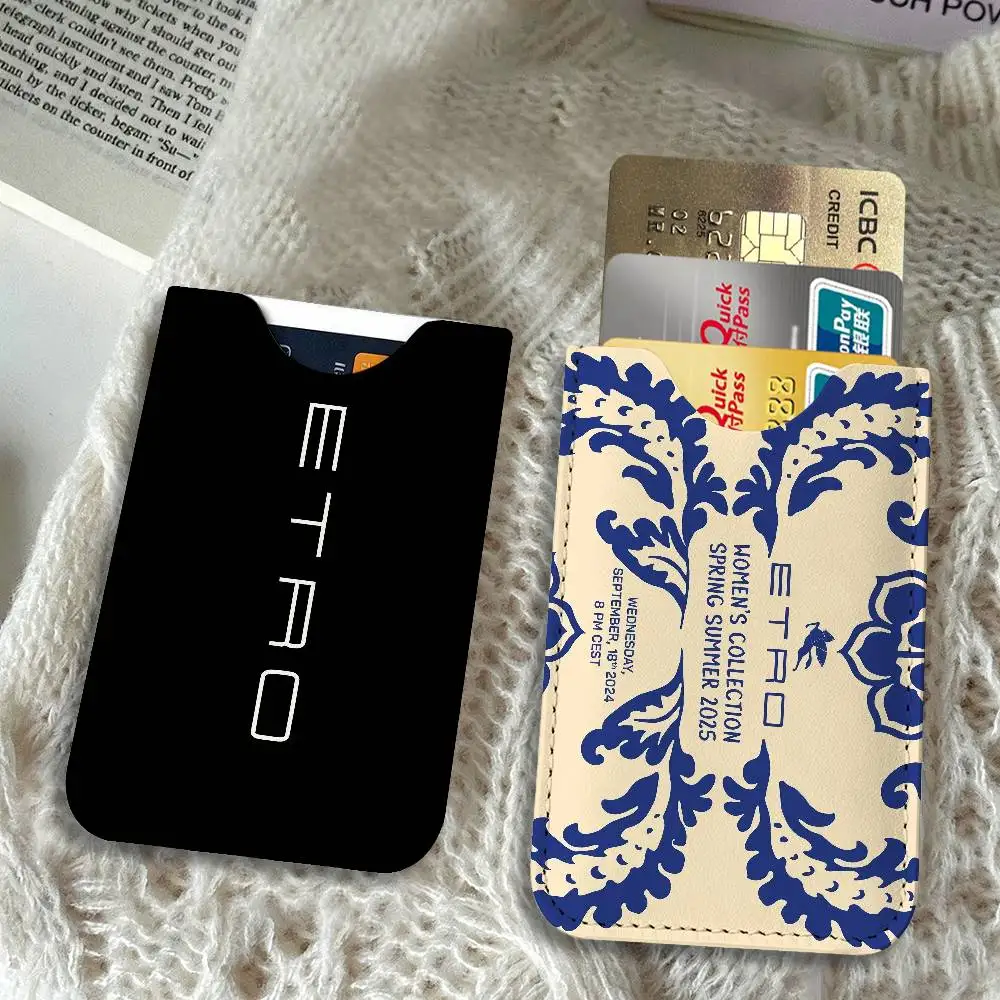 Fashion Brand E-Etro Light and thin mini bag small and portable bus card protective leather case for men and women