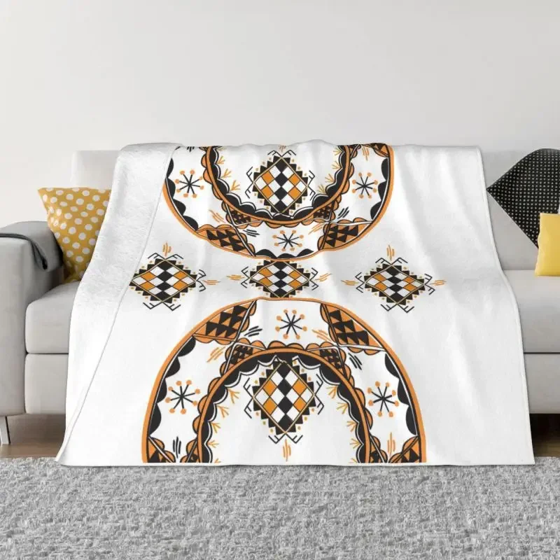 Z Imazighen coperta caldo pile morbido flanella tappeto Kabyle Amazigh coperte da tiro per divano letto viaggio autunno