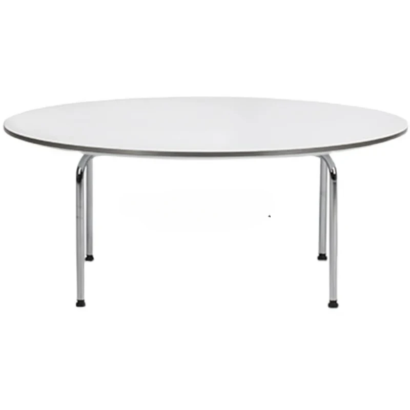 

Round low table Nordic light luxury stainless steel coffee table simple modern aluminum alloy metal hemming round table