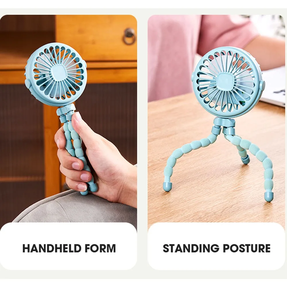 Mini Electric Fan Portable Rechargeable Fan USB Charging Outdoor Cooling With Battery Small Fan Mobile Phone Holder