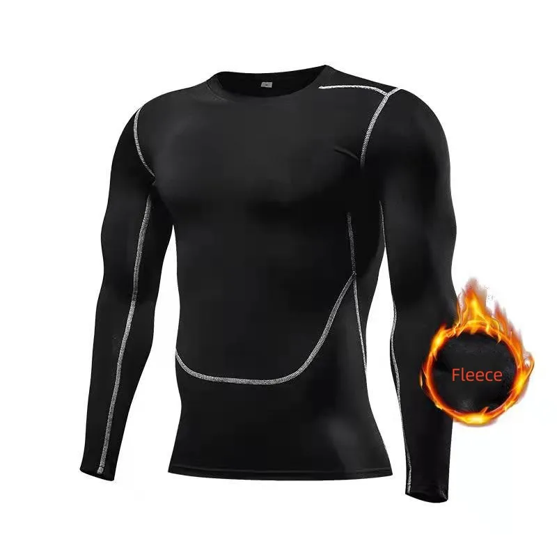 MIEYCO Men's Compression Long Sleeve Running Shirt Quick Dry Tight Fit Fitness Training Top Gym Workout Sportswear