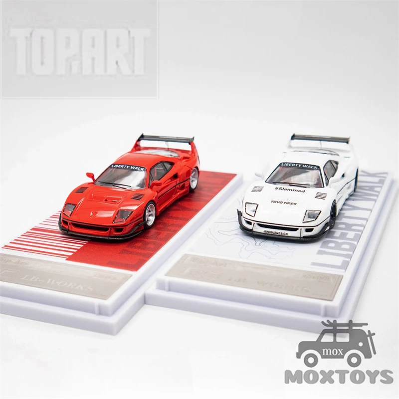 Top Art 1:64 LBWK F40 Red / White Limited699 Diecast Model Car